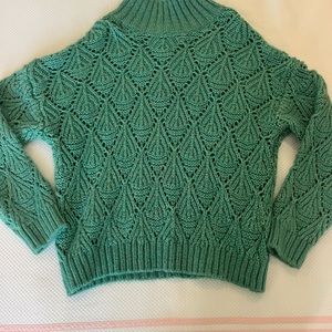 ZARA girls high neck green sweater